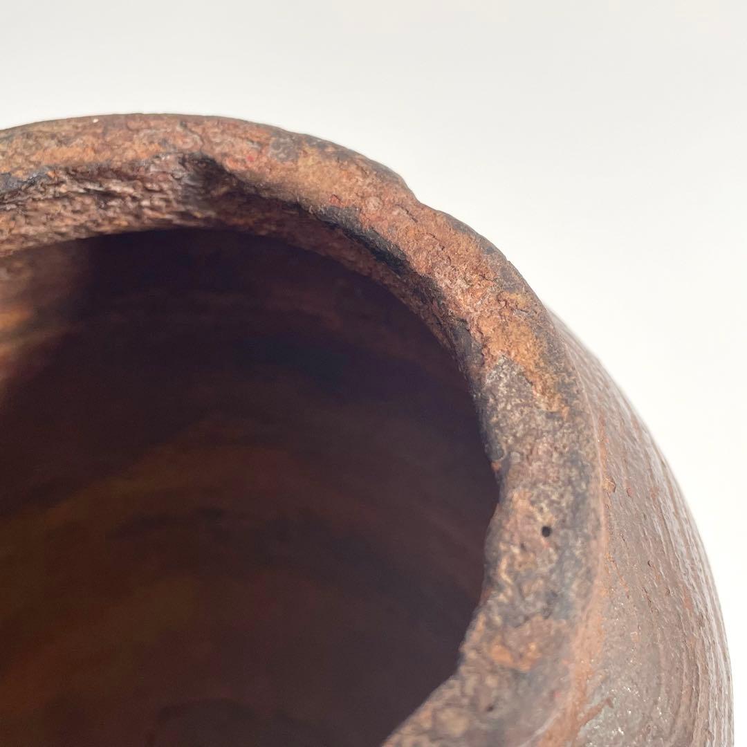 南蛮？ 櫛目波状文壺 ニュウ多い 状態考慮 検）古備前 古信楽 お歯黒壺