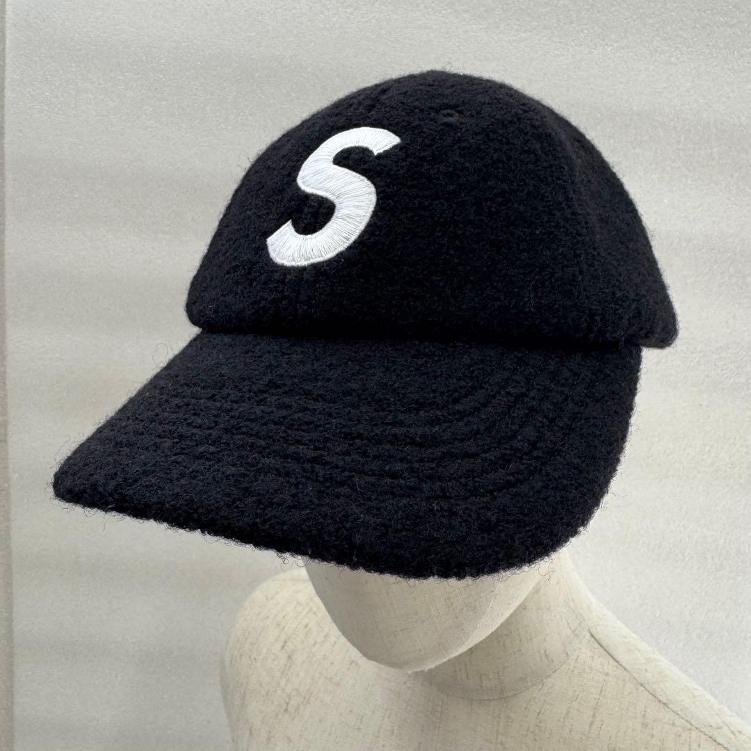 【人気】SUPREME キャップ　ブラック　Sロゴ ウール　USA