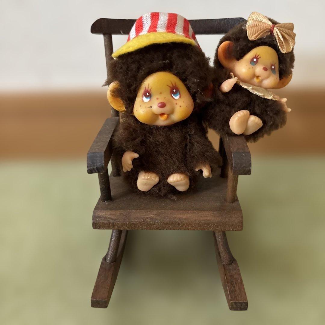 レア‼️昭和レトロ　ブルーアイ　モンチッチ　ロッキングチェアー