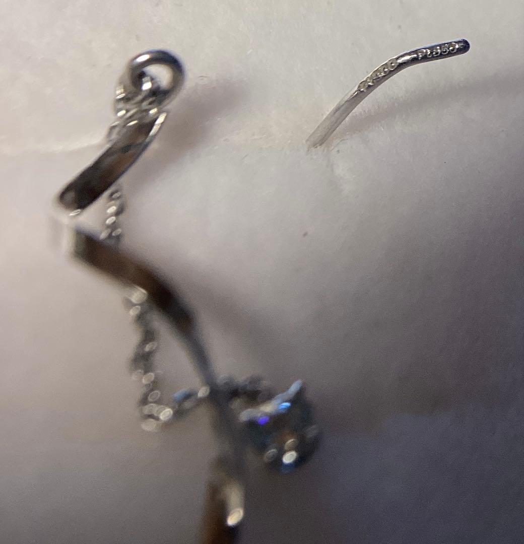 Pt900 ダイヤモンド ウェーブピアス 片耳 箱付き