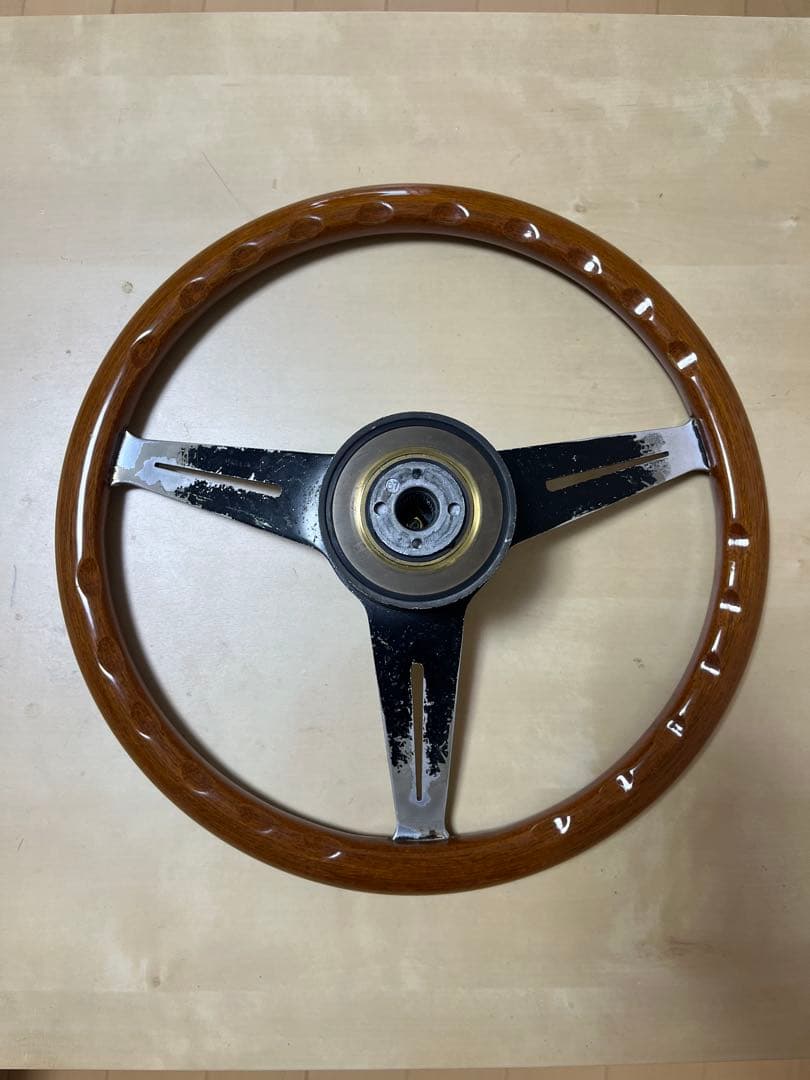 ナルディtokyoステアリング　BOSS付き ブラウン/シルバー