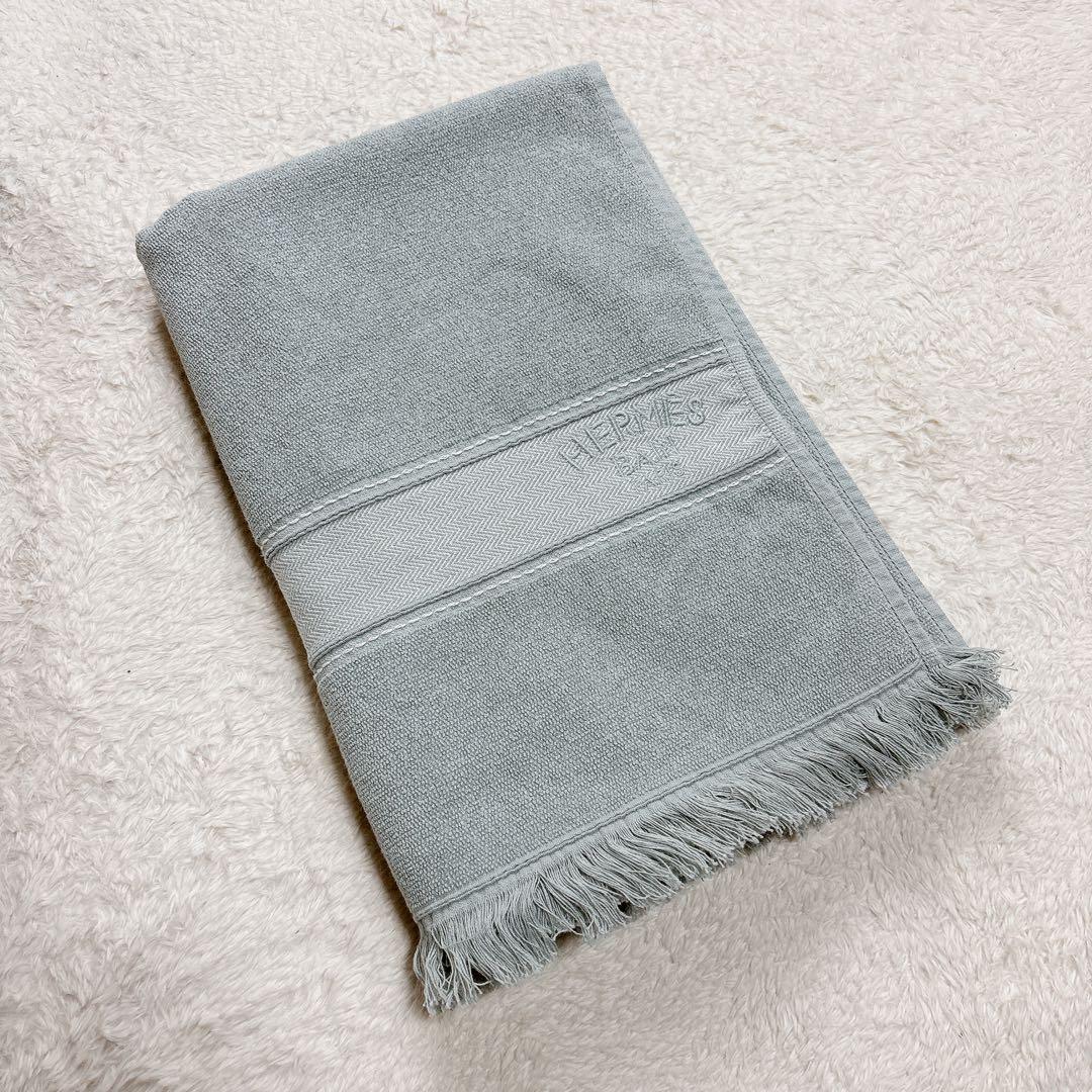 新品タグ付 エルメス ビーチタオル PM ヨッティング バスマット セージグレー