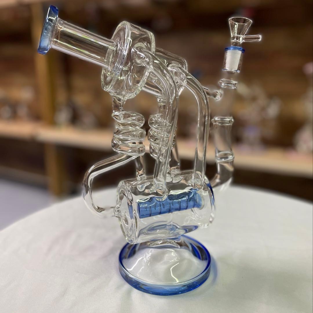 ☆送料無料☆中大型 リサイクラー ガラスボング 高さ約27cm 水パイプ