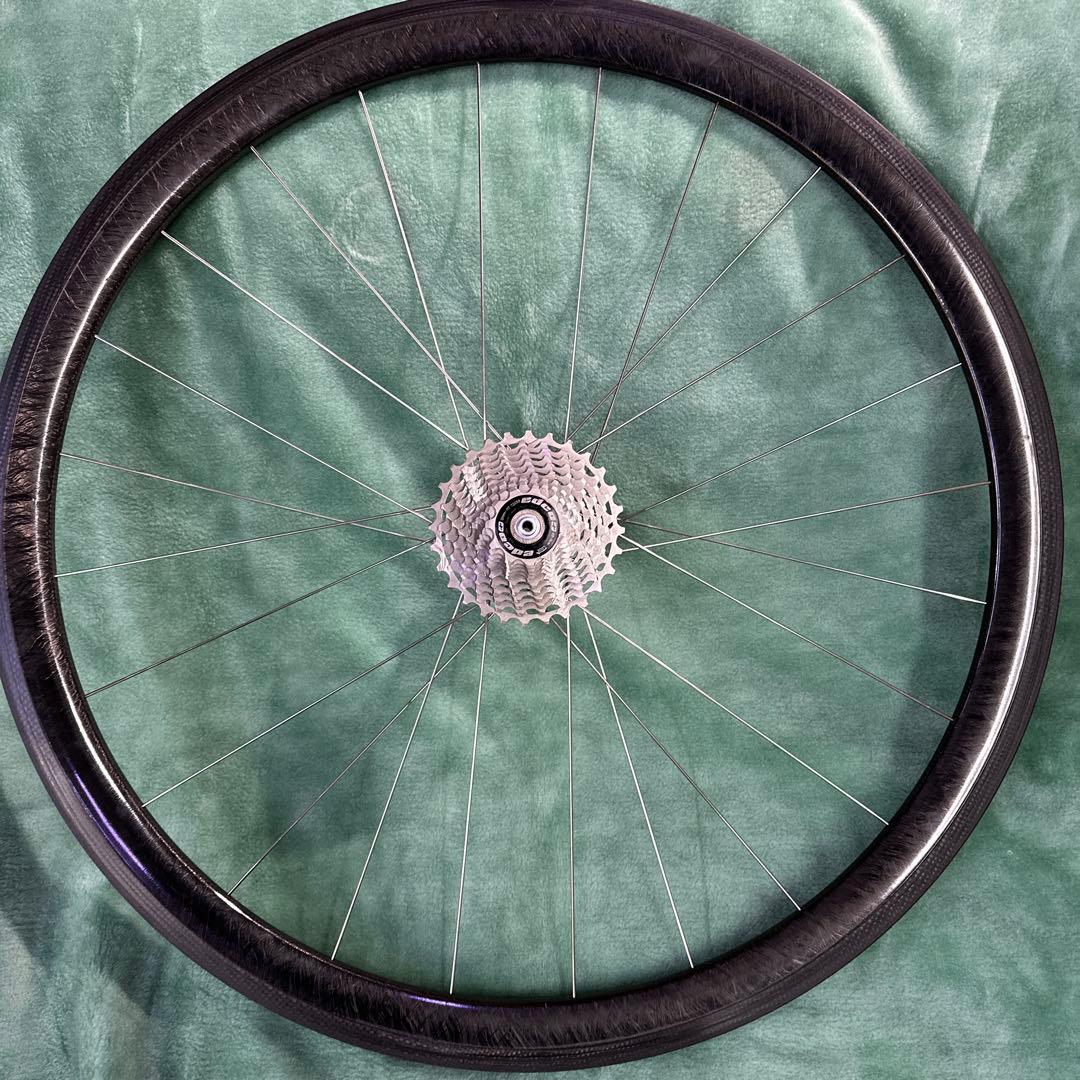 TNIカーボンロードホイール前後セットEDEOカセット付き中古品