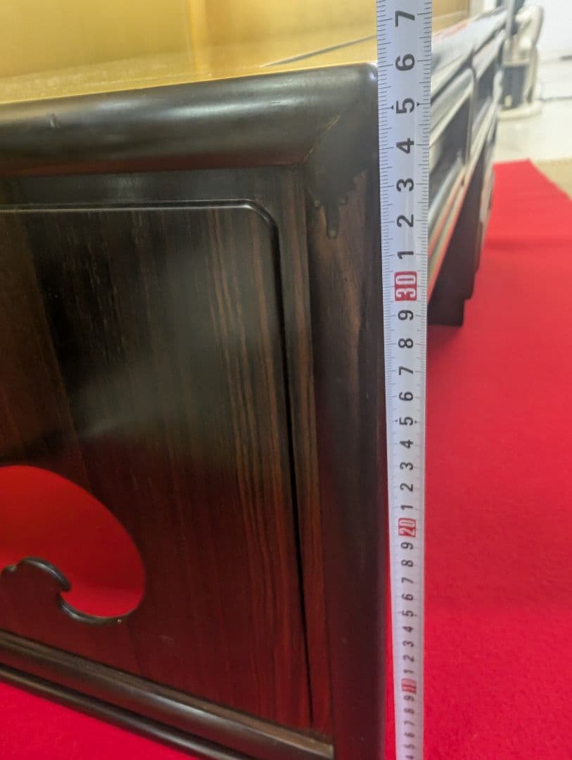 総黒檀 最高級 黒檀 文机 書斎 机 唐木家具 銘木 無垢材 飾り棚