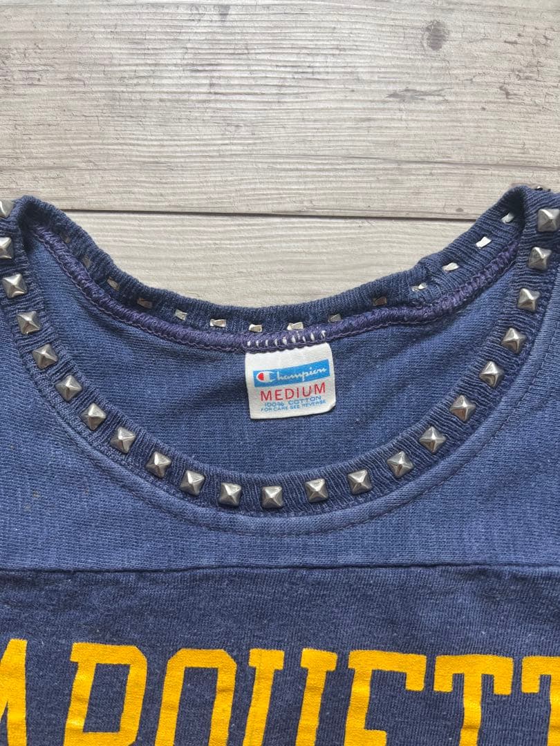 1973年〜1982年バータグ後期OLDチャンピオンフットボールリメイクTシャツ