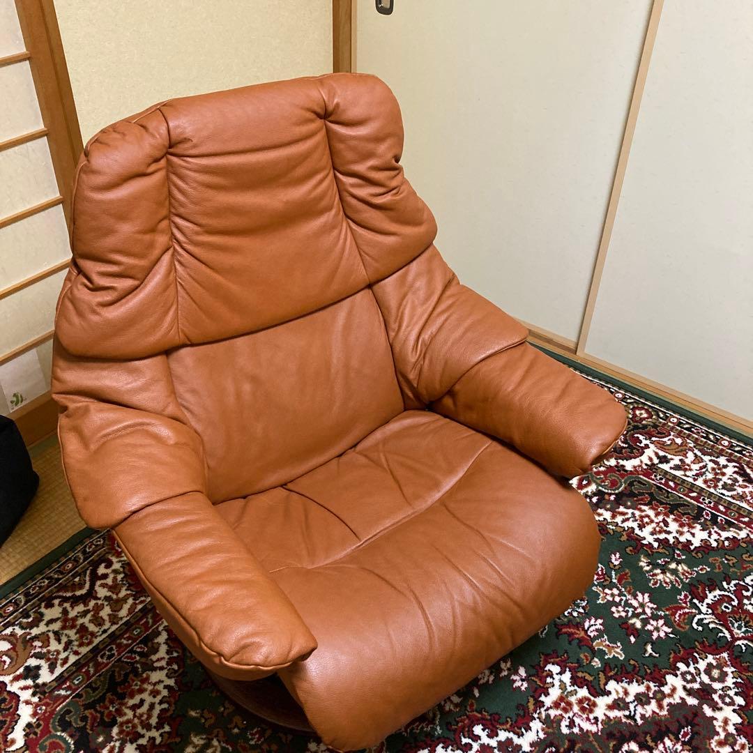 trinity ブラウン レザー リクライニングソファ