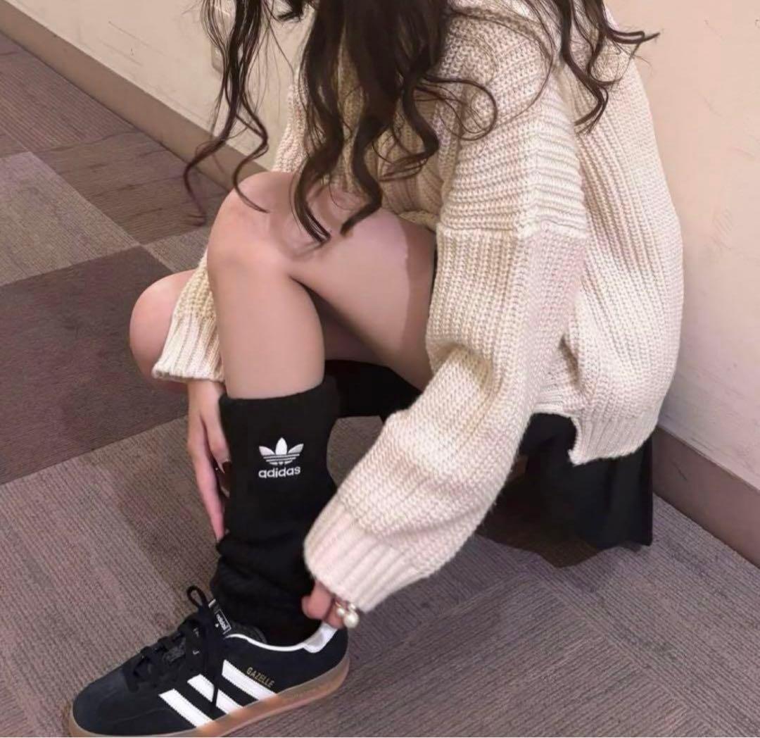 アディダスレッグウォーマー 2点セット 黒白