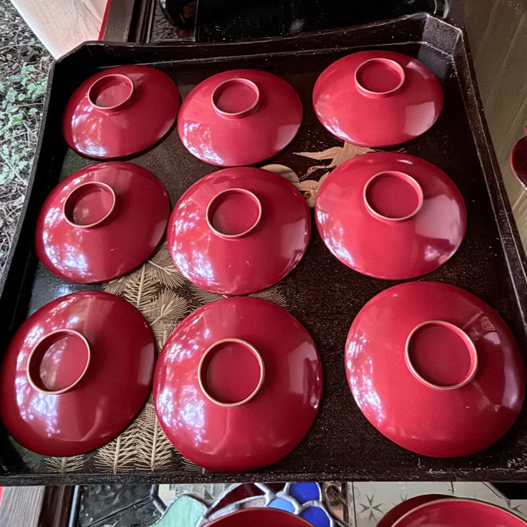 J様へ感謝お嫁入 ‼️高蒔絵『木の実』絵がわり引盃18客➕1プレゼント桐箱入茶道具