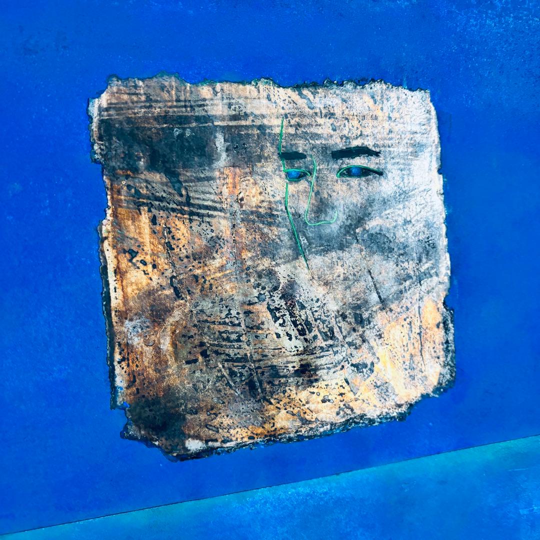 荒井虹子「帰ってみる夜」尹東柱 詩 額装 現代美術 作品42×37.5cm