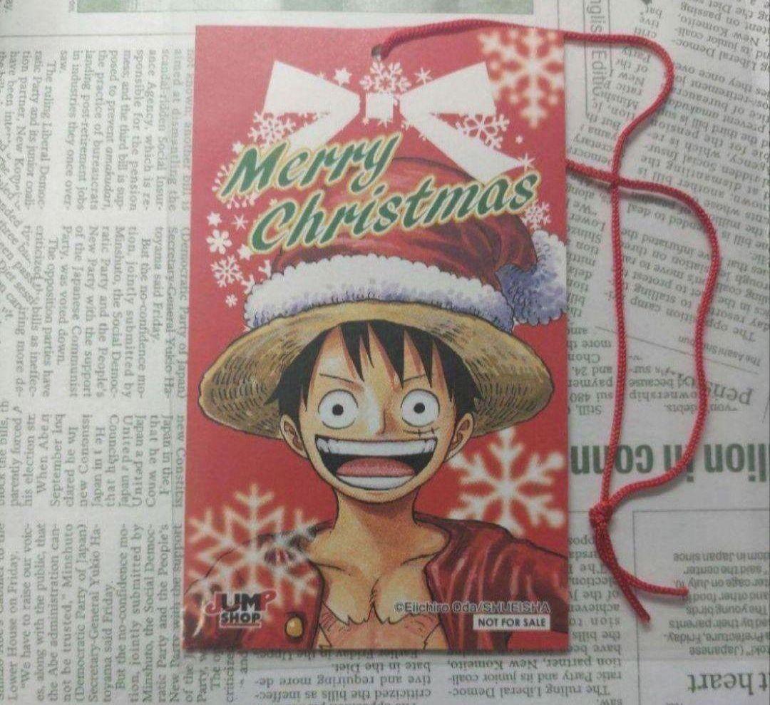 希少 ワンピース ジャンプショップ限定 クリスマス タグ ルフィ