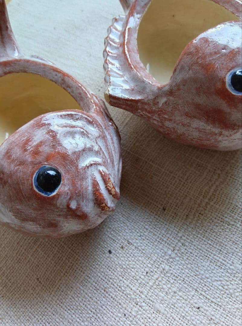 醍醐窯　島荷平 楽鯛小蓋物 二客セット