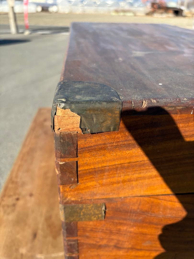 レトロ　アンティーク　木製トランク　トランク　木箱　船トランク