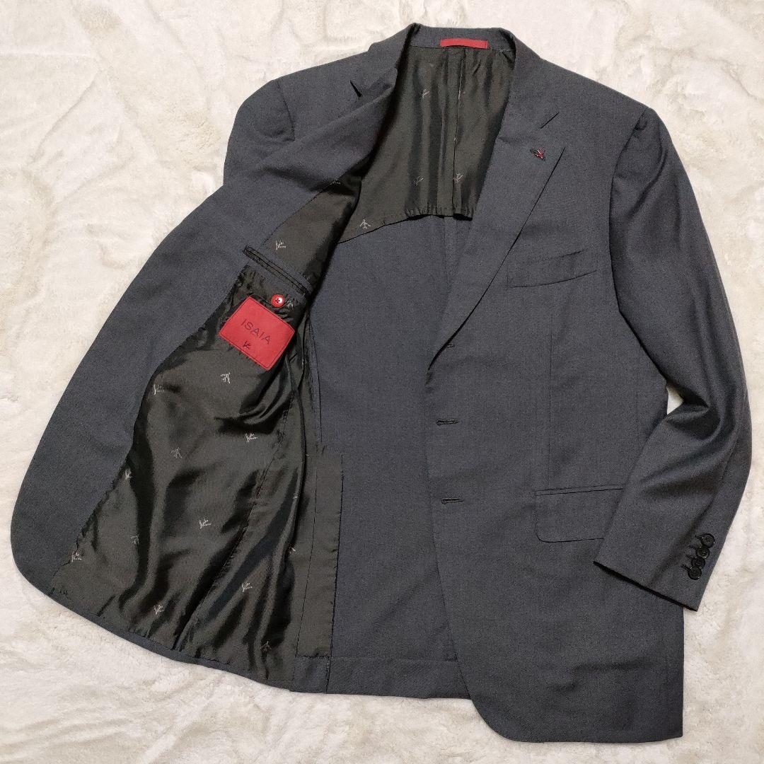 【美品】ISAIA イザイア ビジネスジャケット テーラードジャケット 黒