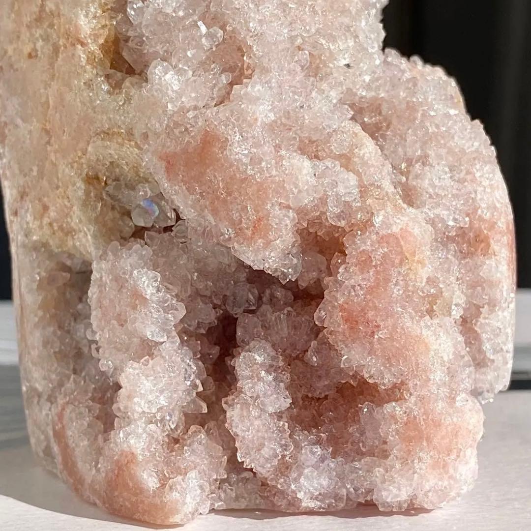 【 キラキラ ドゥルージー ピンクアメジスト 原石 約660g ドーム 】