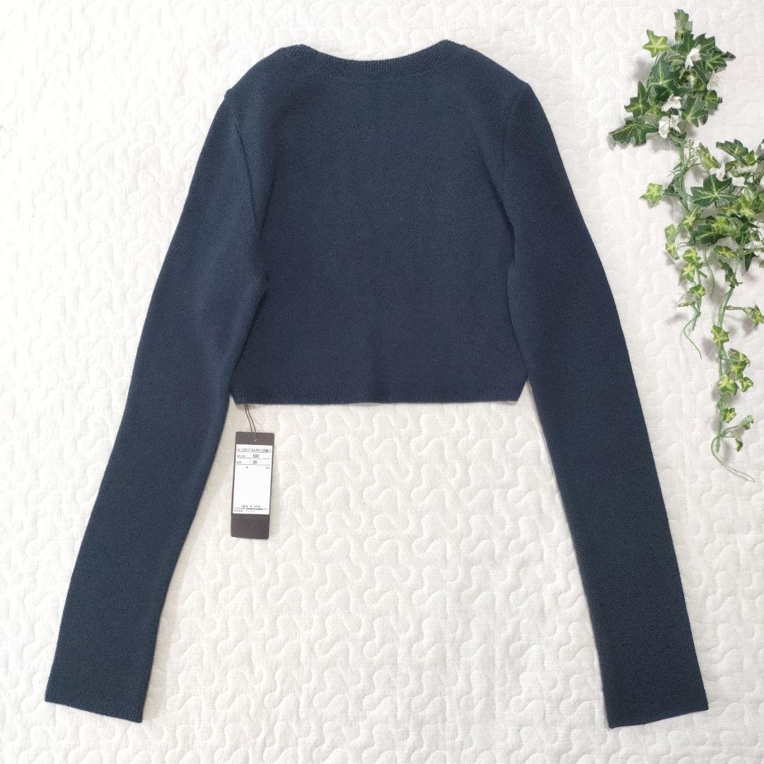 未使用品✨FOXEY　コットン100％ボレロ　ネイビー　38　タグ付き