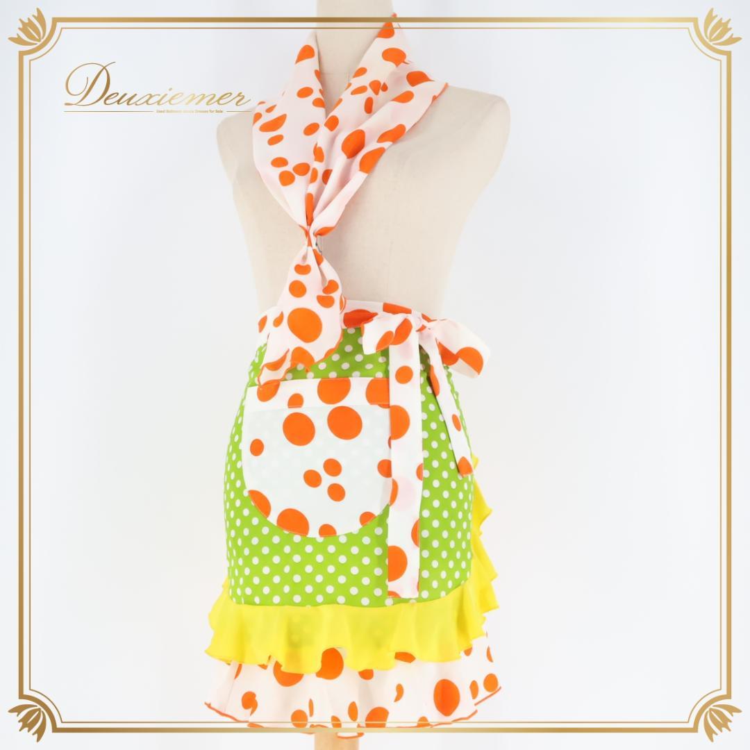 【フラメンコ衣装】ホワイト SONIA JOHNES エプロン ボウタイ 前掛け