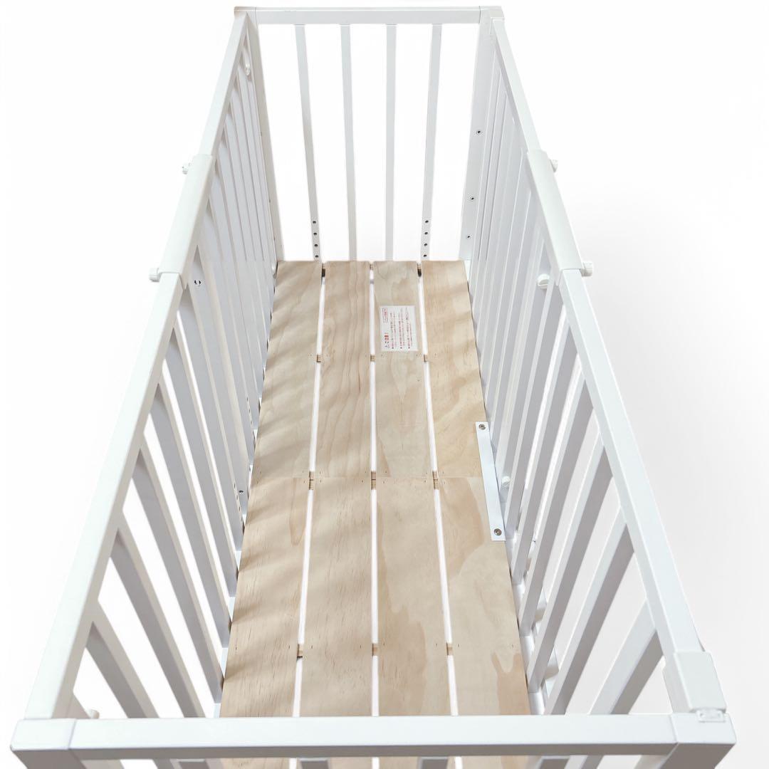 ✨良品✨大和屋 ベビーベッド そいねーるⅢ ホワイト マットレス付き