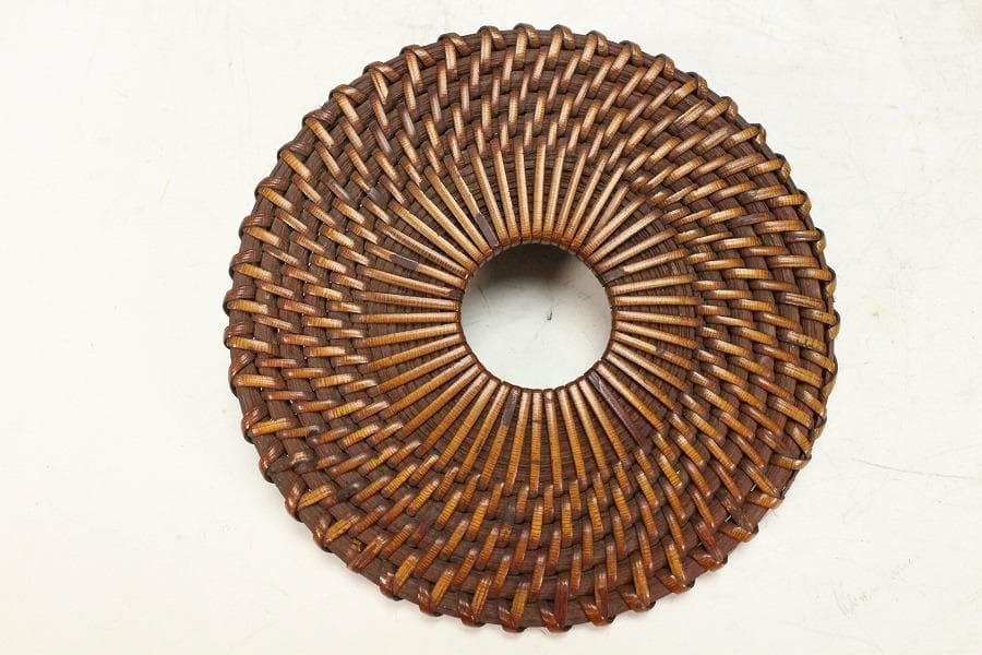 煎茶 古竹藤網 円形 瓶敷 大小 六件 まとめて(K-A908)