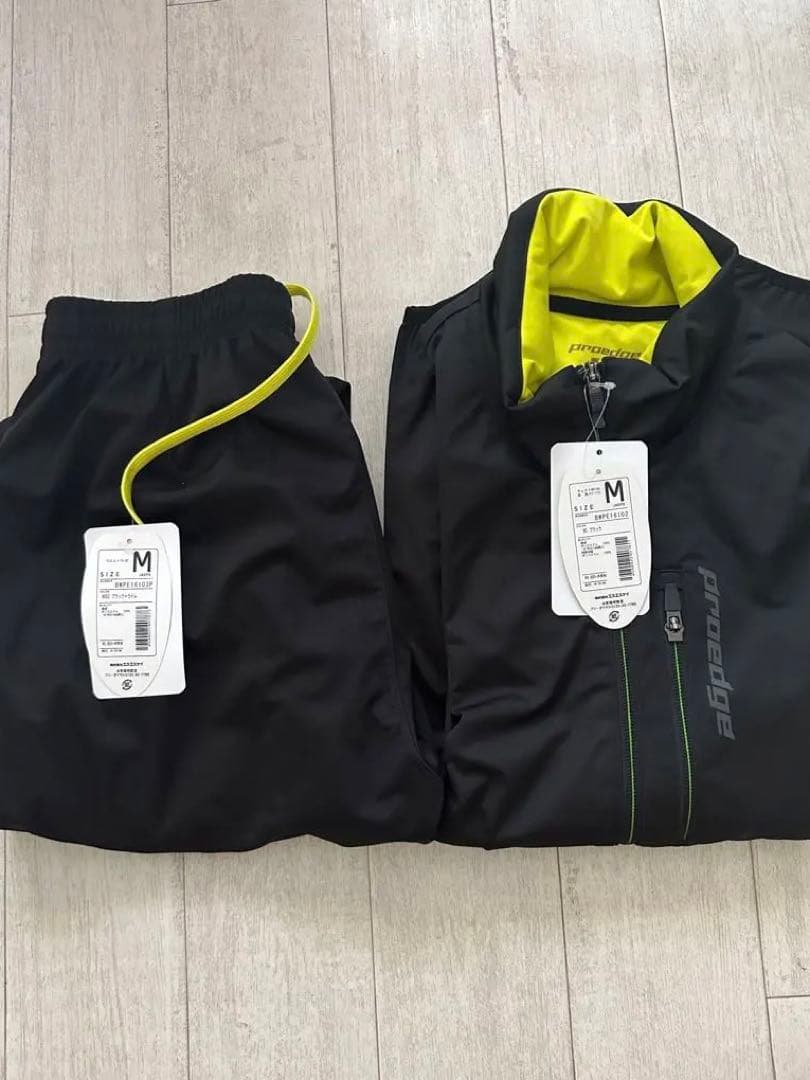 エスエスケイ ボンディングジャケット パンツ セット ブラック×ライム M