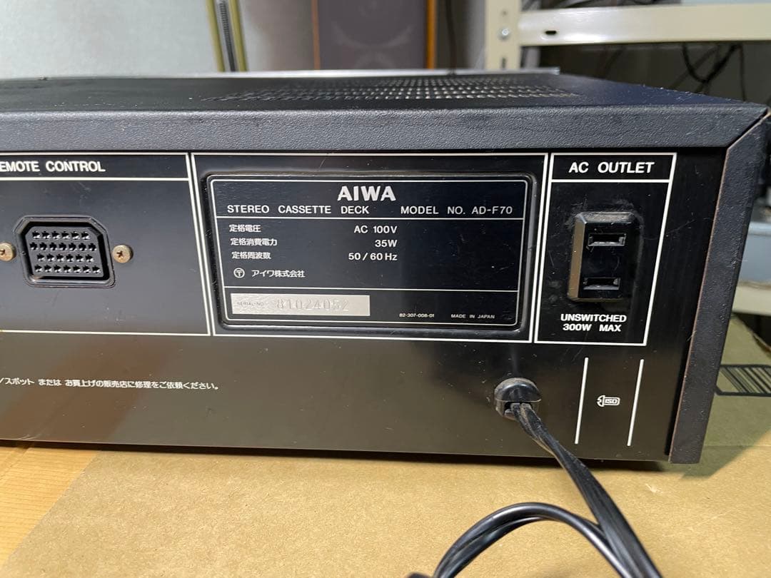 AIWA カセットデッキ　AD F70ジャンク