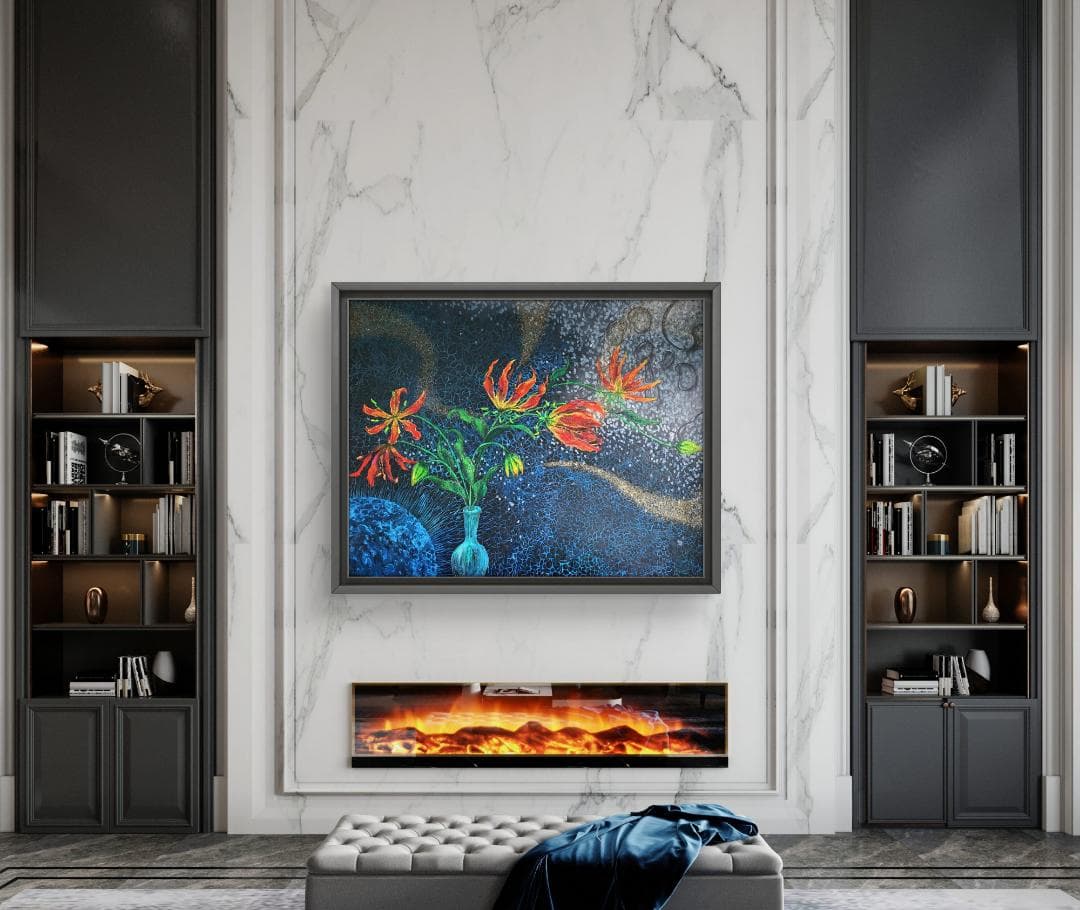 グロリオサ・リリー / モダン画 キャンバス 91×117㎝ F50 原画限り