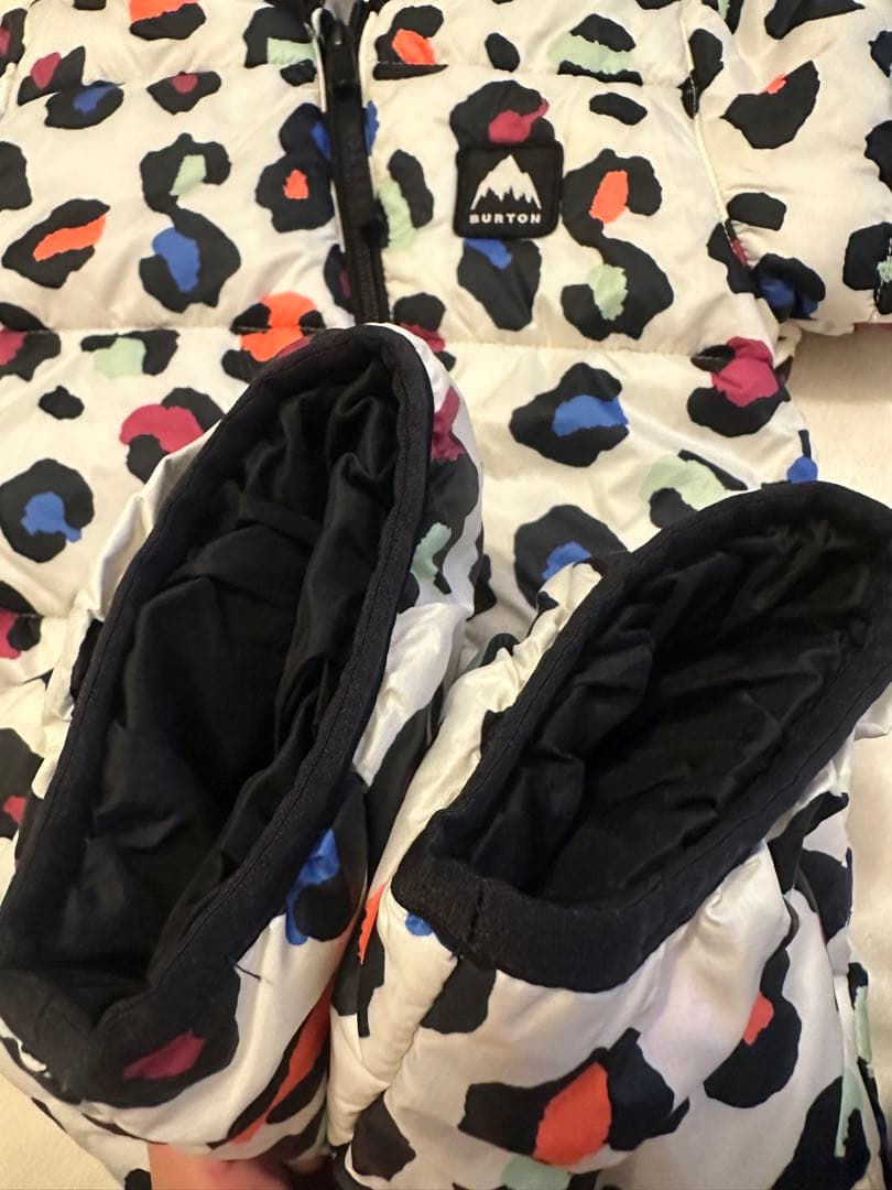 BURTON ベビー　ホワイト・レオパード柄　スノーウェア　75cm
