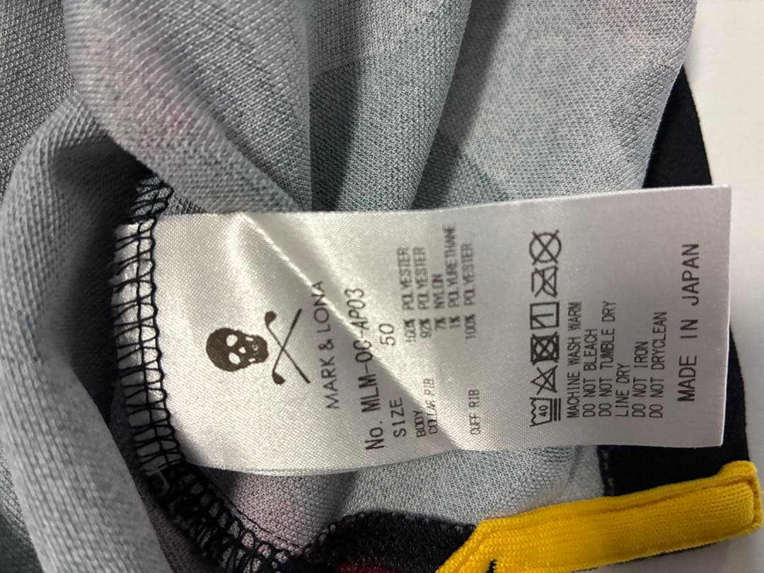 MARK & LONA ポロシャツ サイズ50 黒/赤タイダイ