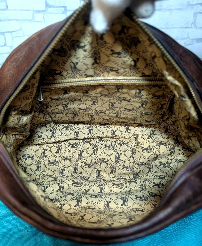 美品♥セリーヌ ショルダーバッグ レザー 馬車 ヴィンテージ OLDCELINE