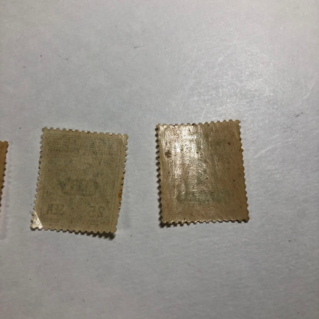 12586 新大正毛紙切手セット 5, 7, 25, 30 SEN