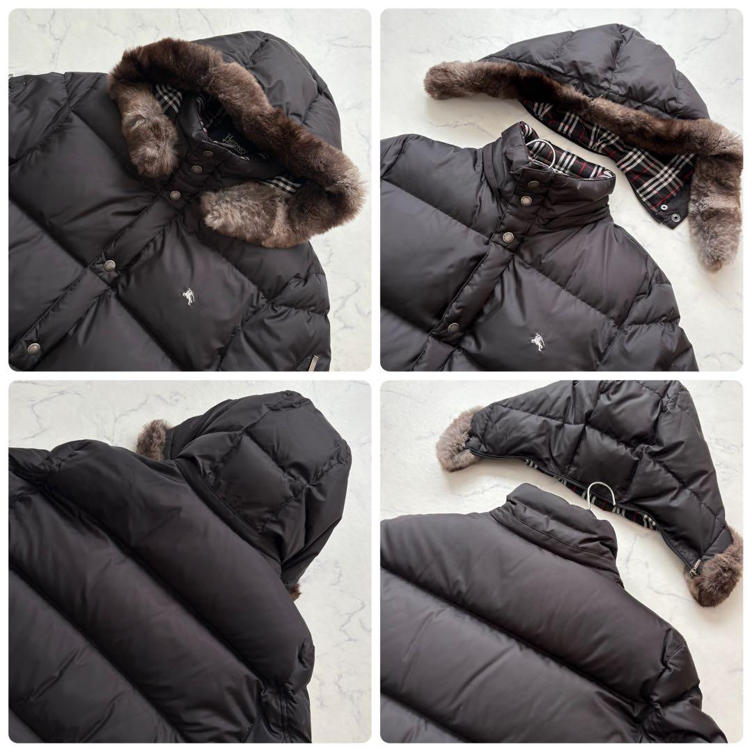 バーバリーブラックレーベル 2WAY ダウンジャケット Lサイズ ファー