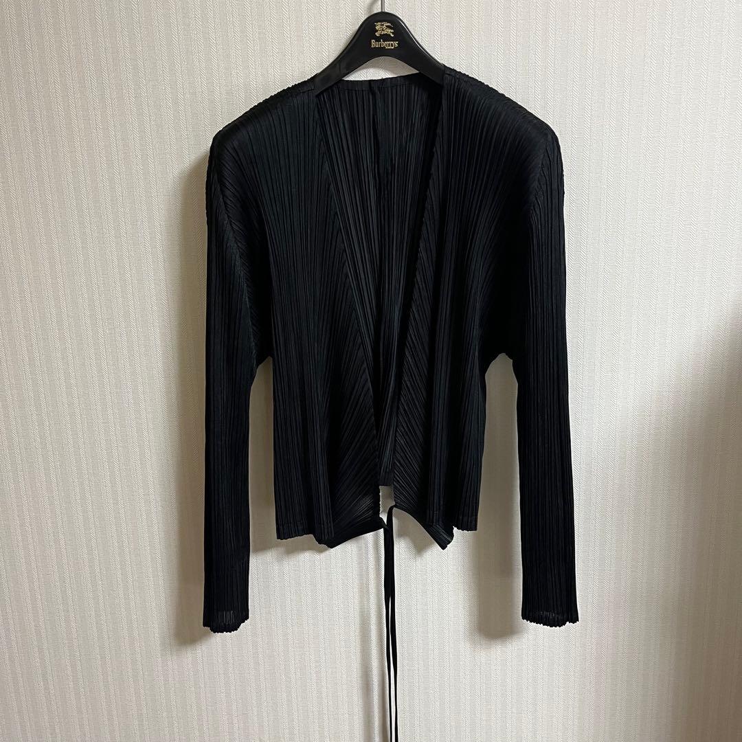 PLEATSPLEASE イッセイミヤケ カーディガン Wrap ブラック