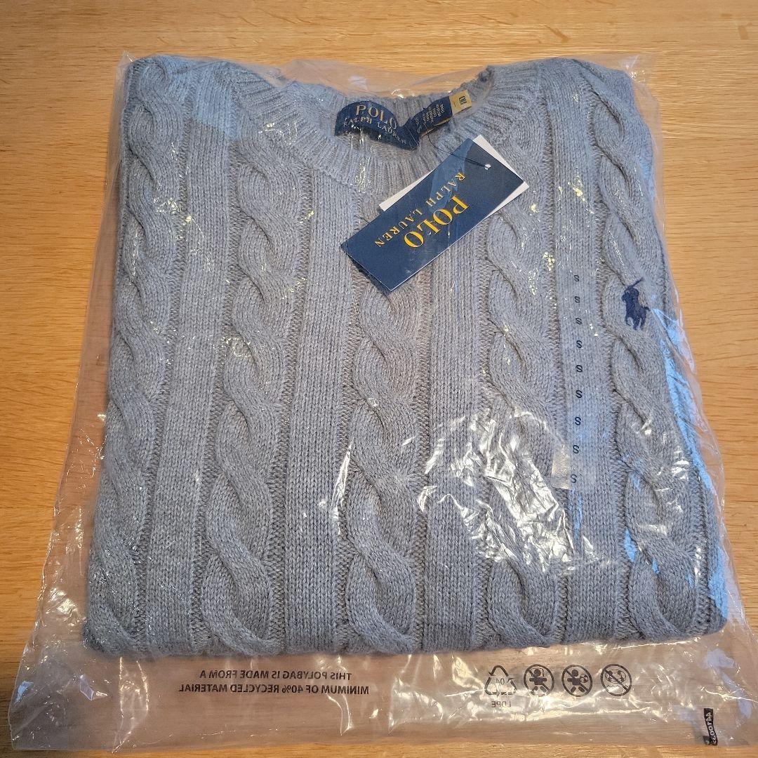 【新品】ポロラルフローレン ケーブルニット コットン クルーネック セーターS