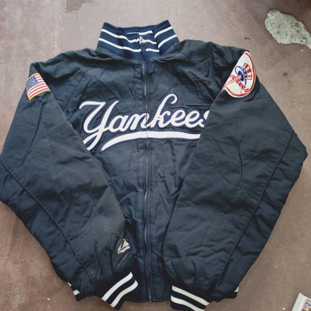 MLB ヤンキース 90s 総刺繍 スタジャン　ネイビー