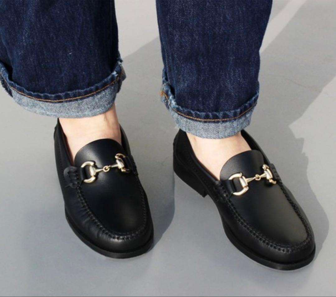 アルテサノスARTESANOSレザービットローファードレスシューズ37ブラック黒