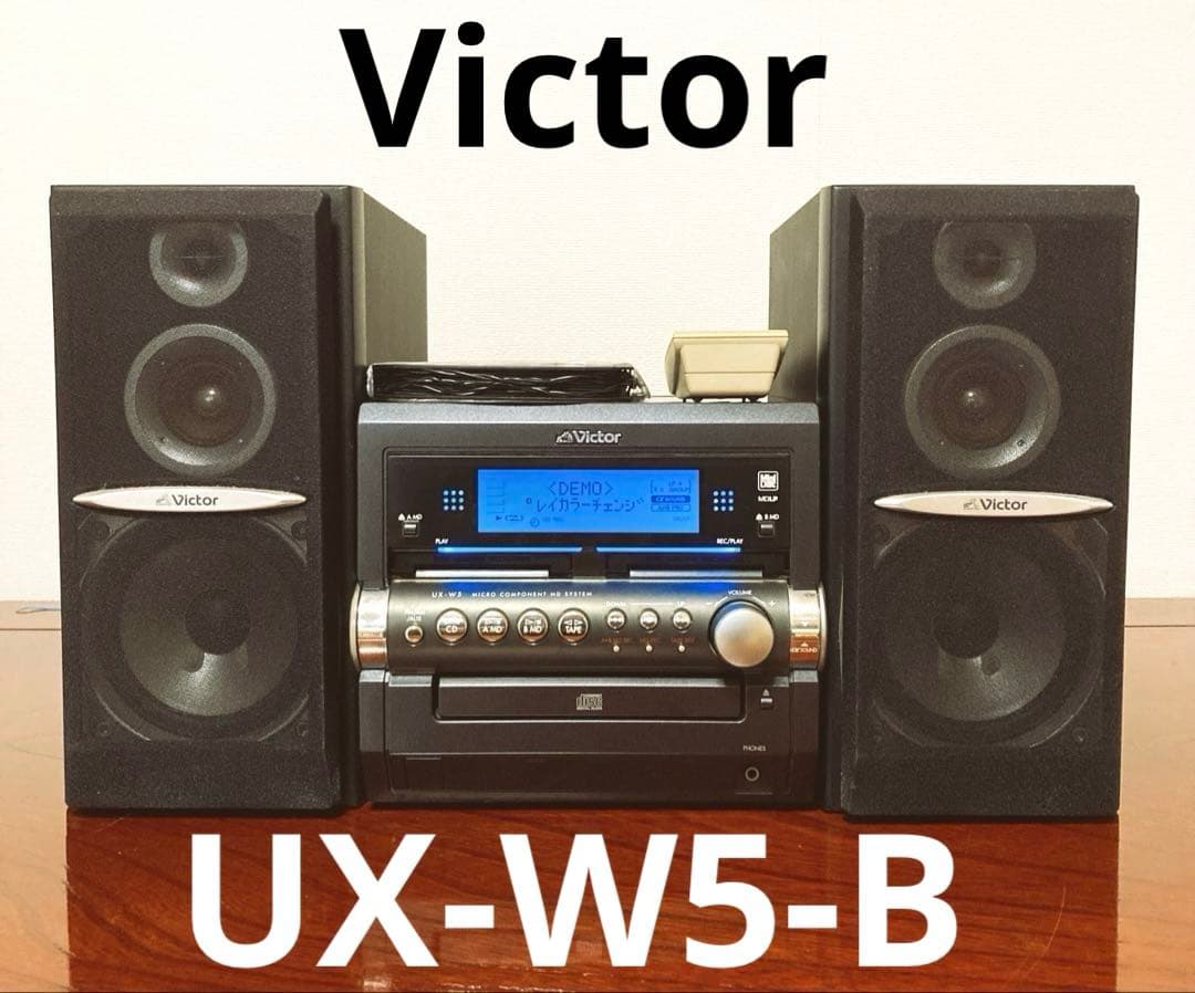 Victor マイクロコンポーネントMDシステム(UX-W5-B) リモコン付き