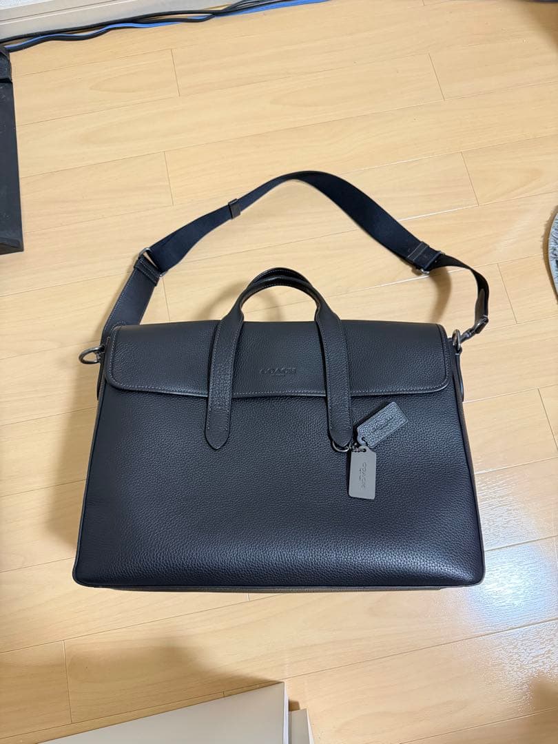 美品　COACH ブラック レザー ビジネスバッグ