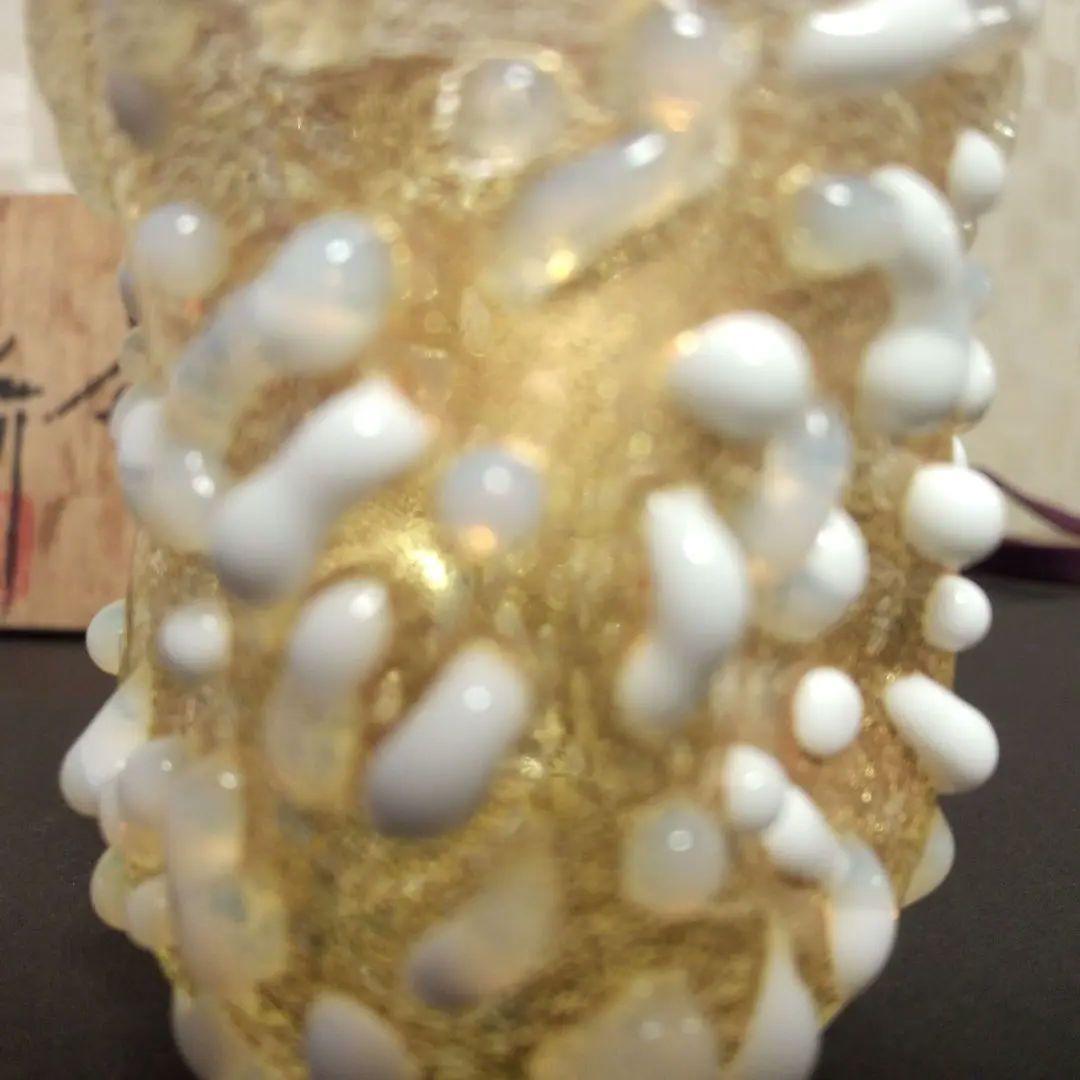 岩田久利作　重厚で存在感のあるガラス酒盃　桐箱付き