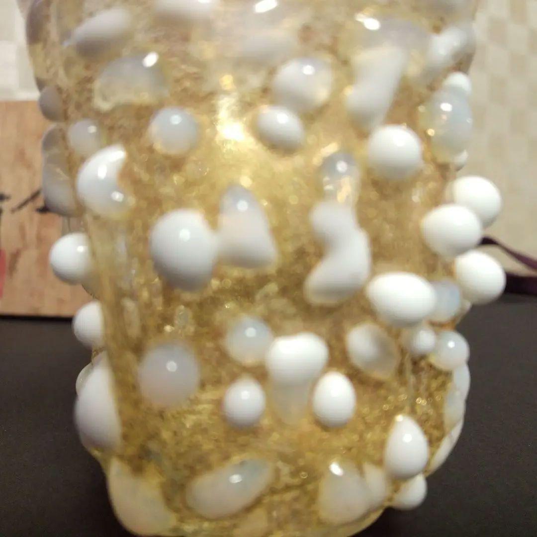 岩田久利作　重厚で存在感のあるガラス酒盃　桐箱付き