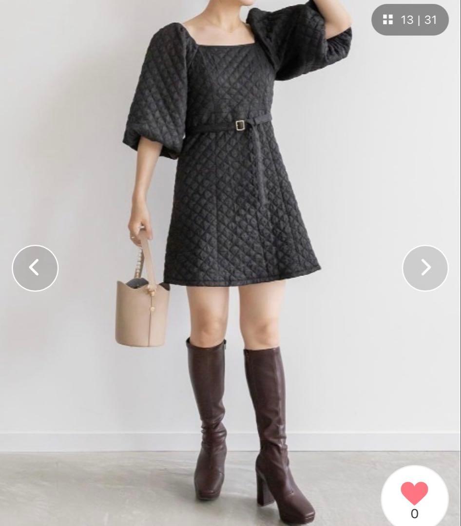 RANDA ボリュームソールロングブーツ ダークブラウン