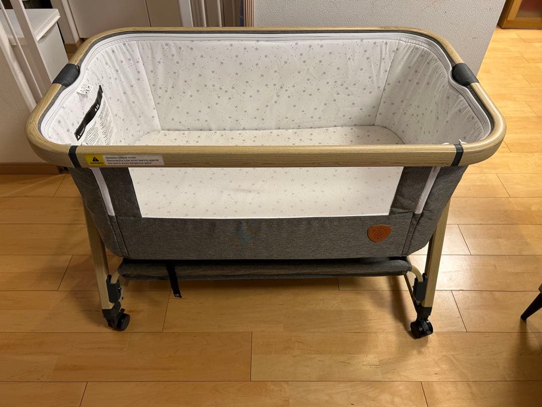 HZDMJ 2022 改良版 添い寝 ベビーベッド　折りたたみ　キャスター付き