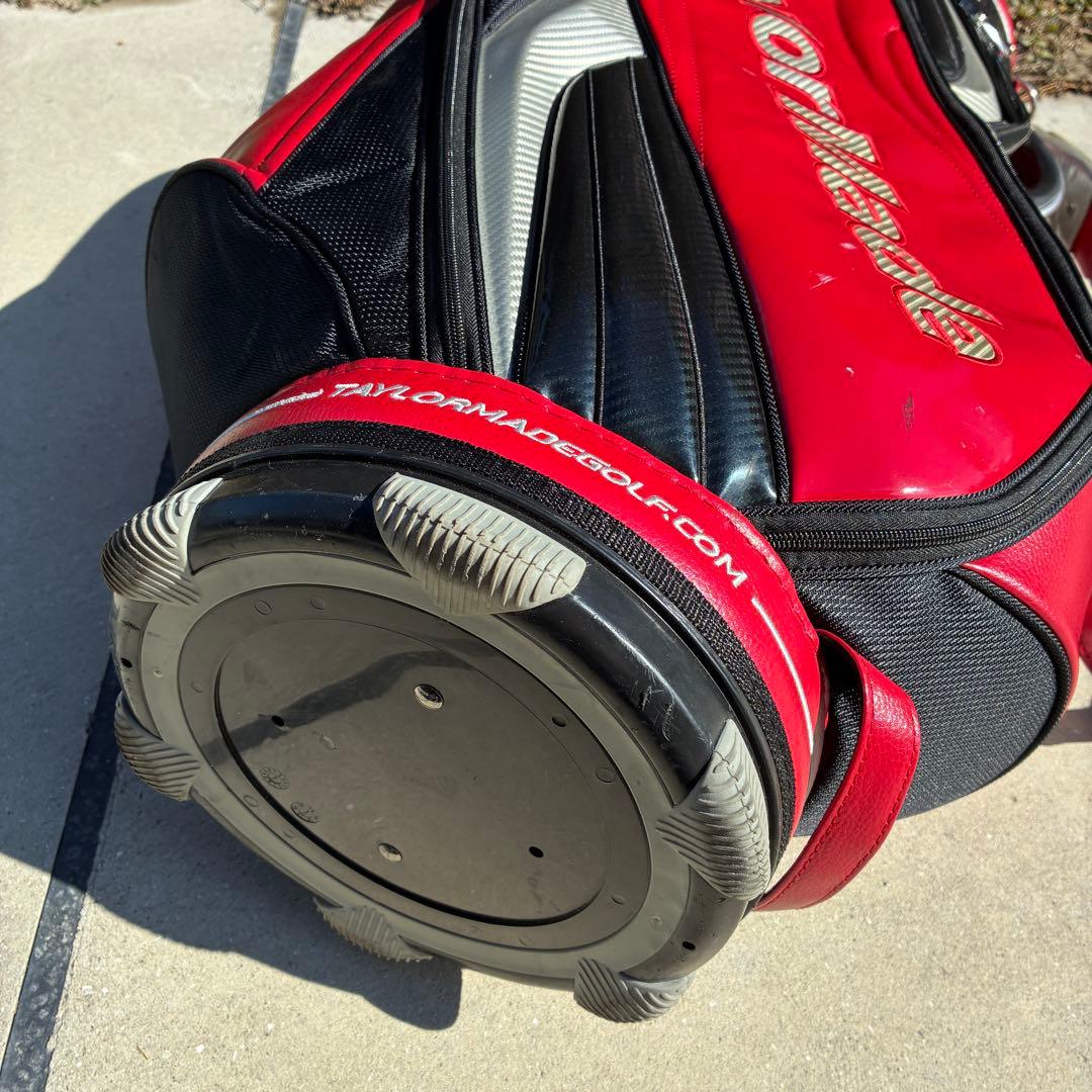 テーラーメイド TP キャディバッグ エナメル 赤 廃盤 スタッフ ツアー