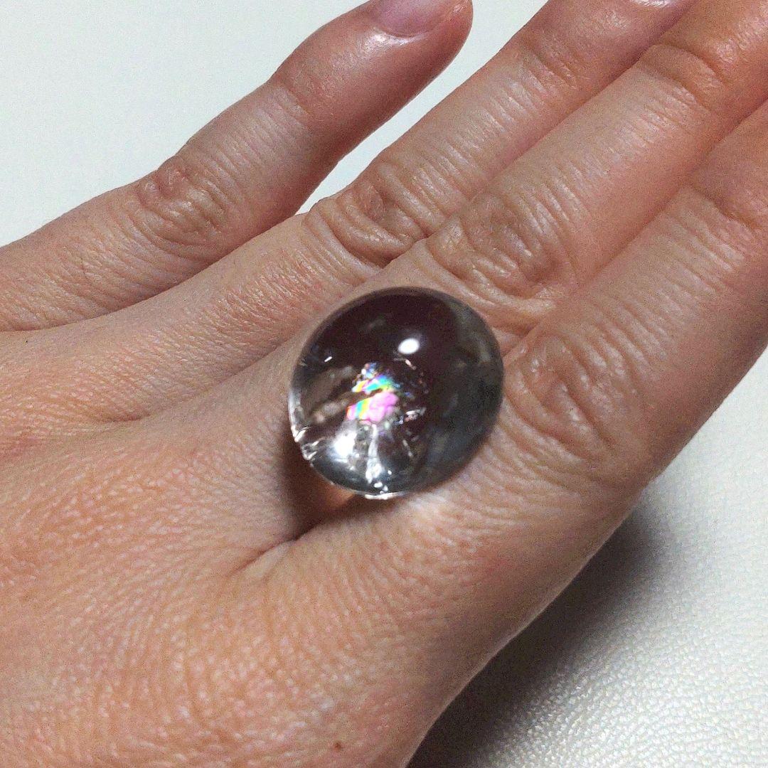 ☆超希少・鑑別付☆　水入り水晶　虹　レインボークォーツ　アイリスクォーツ　ルース