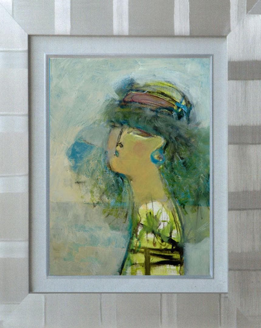 油絵 絵 絵画 インテリア 額付(銀) F4-052113 人物 女性像