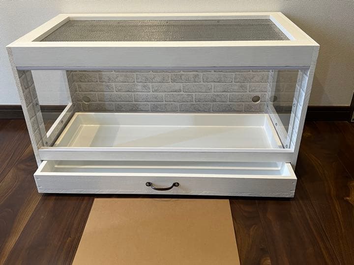 送料込　ハリネズミ　ハムスター　木製ケージ　引き出し付　小動物　カスタムベースに