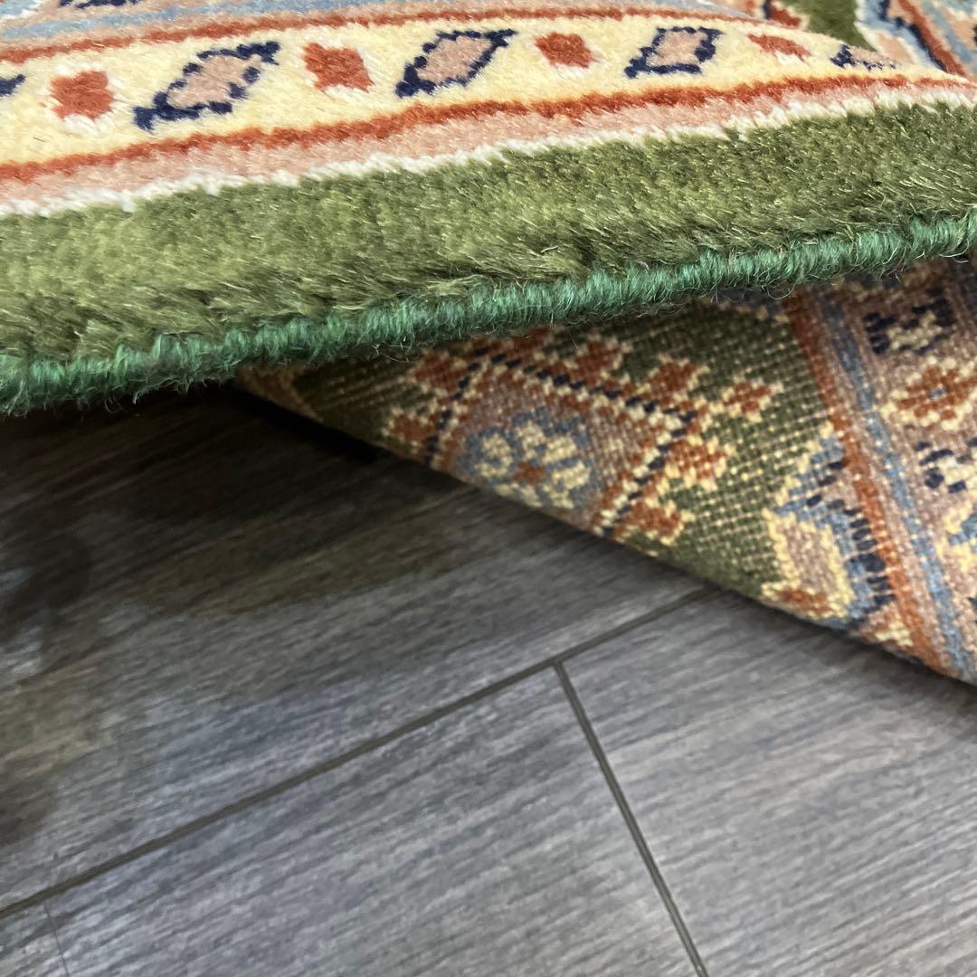 61x46パキスタン手織り絨毯ミニラグ訳あり品写真10/11番