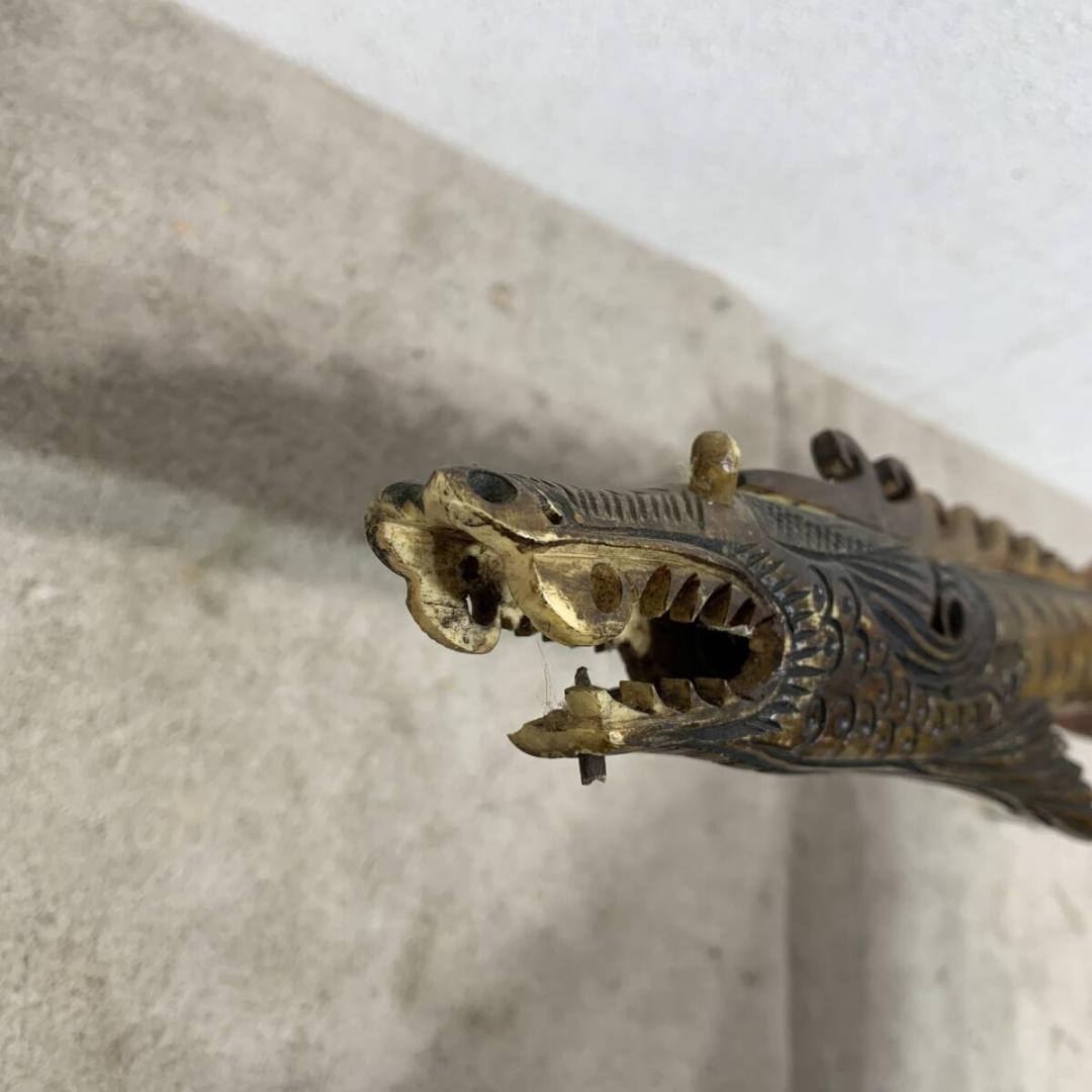 希少！　吹き矢　仕込み拭き筒　龍　魚　アジア美術　狩猟具　古道具　XZ4237