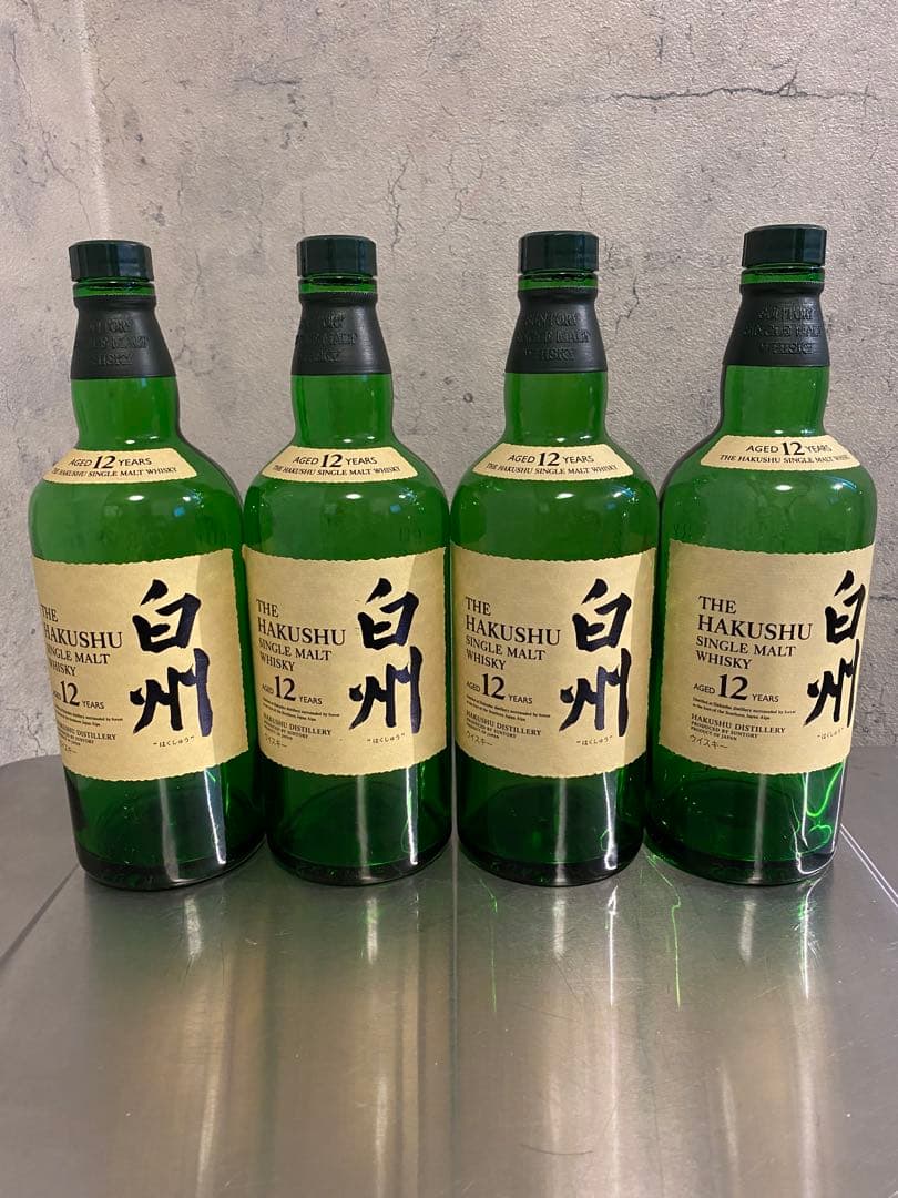 【空き瓶】白州ウイスキー12年 空き瓶4本セット700ml　箱無し送料込