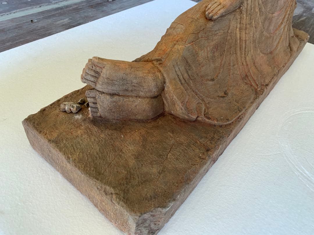 北魏時代 青石睡仏 青石細密彫 仏像 仏師手作り品 某寺院所蔵