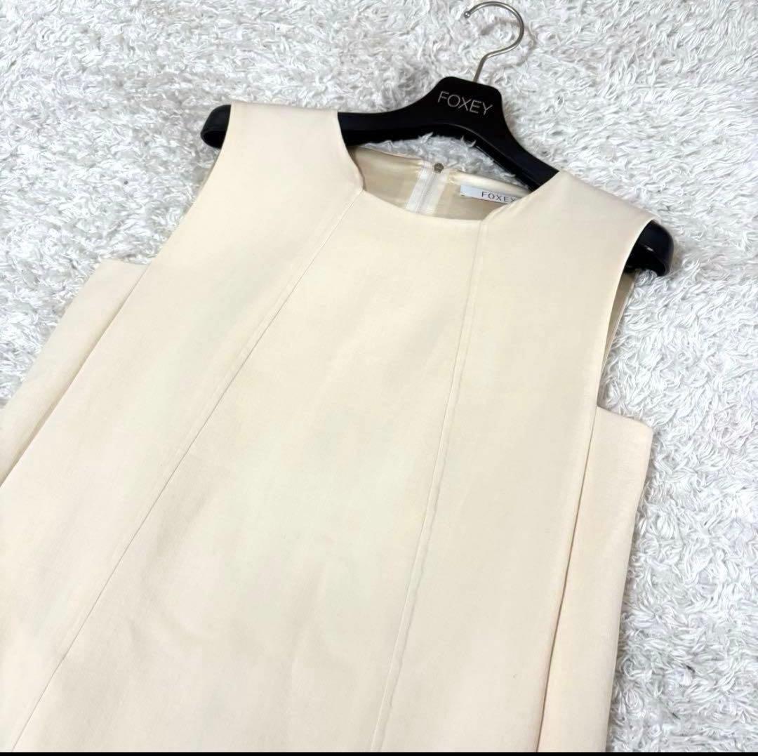 FOXY ストレッチ　ノースリーブ　ウール　ワンピース　37794